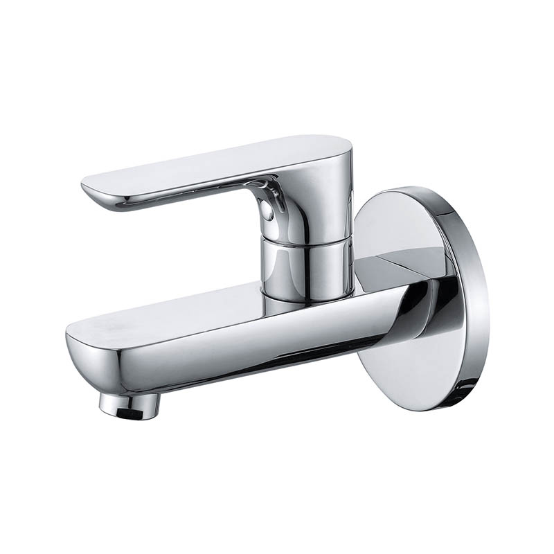 Chrome Brass Valve Wall Mounted Bib Tap with Handle