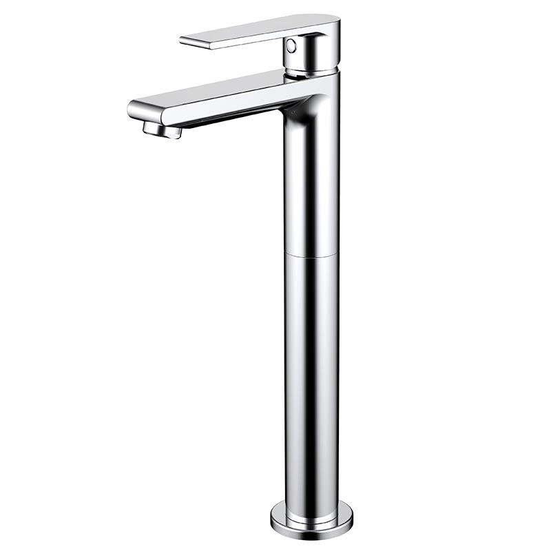 Chrome Zinc Alloy Tall Bathroom Sink Faucet With Handle