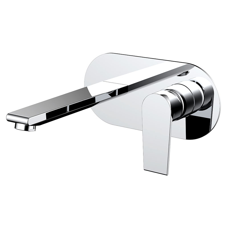 Square Wall Single Lever Basin Mixer With Spout