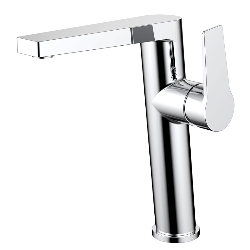 High Metal Basin Mixer With Side Lever