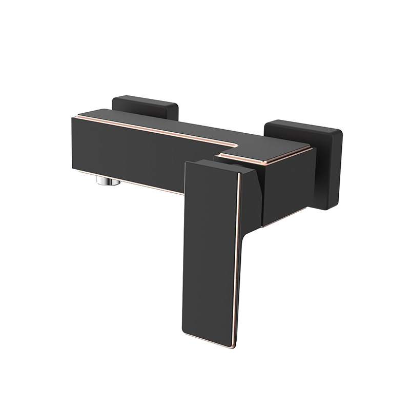 Wall-Mounted Black Single-Lever Bath Mixer Handle