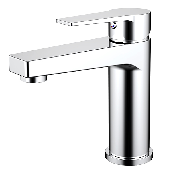 Square Chrome Single Hole Bathroom Faucet