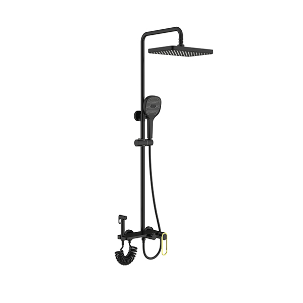 Square Matte Black Wall Mounted Rain Shower Set