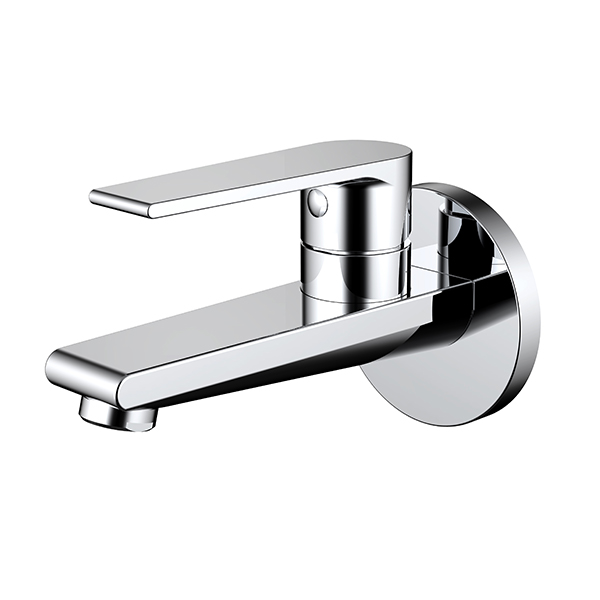 Bib Cock Long Nose Bath Faucet with Wall Flange