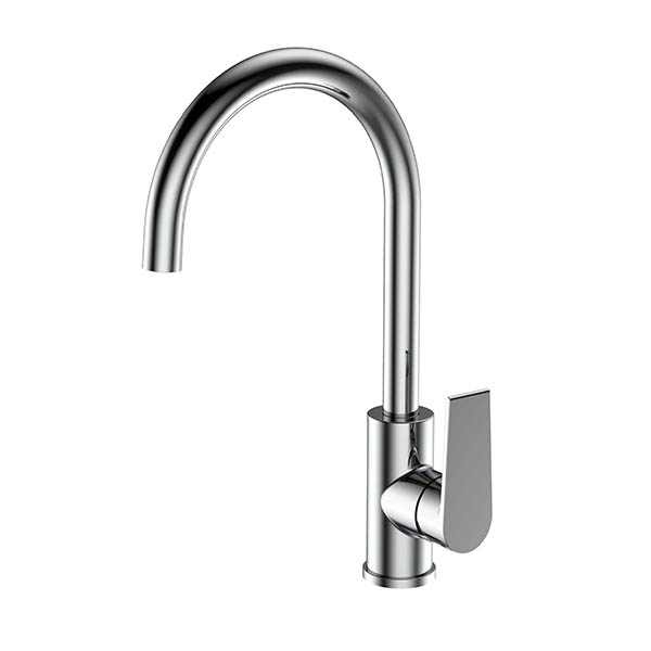 Single Hole Polished Chrome Kitchen Faucet with Swivel Spout